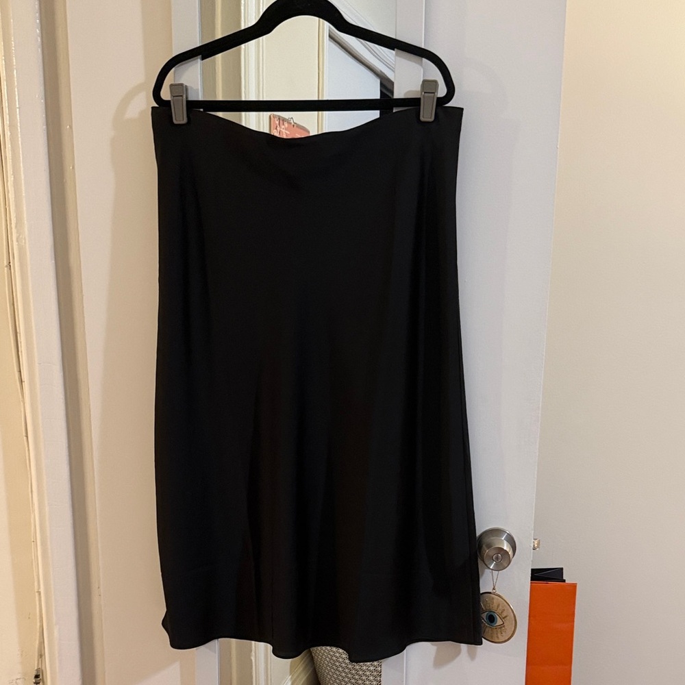 J. Crew Classic Black A-Line Silk Skirt
